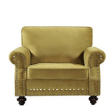 Upholstered Accent Armchair With Turned Legs For Living Room