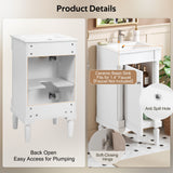 French Style Bathroom Cabinet With Sink, Adjustable Shelf