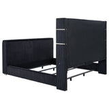 Judah - Eastern King Wingback TV Bed With Motorized Lift And Flame Visualizer - Black