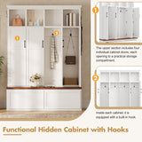 Hall Tree With 4 Hidden Cabinets