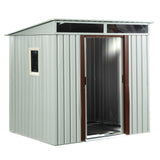 Outdoor Metal Storage Shed Garden Building Heavy Duty 6x4ft Steel