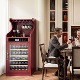 Wine Cooler Cabinet With Touch Control, 43 Bottle Capacity, Humidity & Temperature Regulation - Cherry