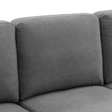 U - Shape Sectional With Legs, Pillow Top Arms - Dark Gray