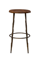 Zazu - Counter Stool - Dark Brown / Bronze