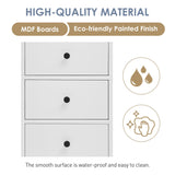 Tall Storage Cabinet With 3 Drawers And Adjustable Shelves For Bathroom