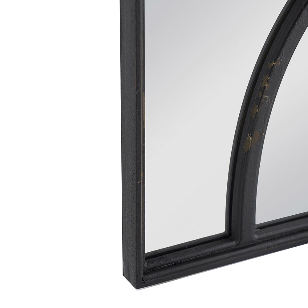 Rectangular Wooden Wall Mirror With Antique Frame, Vertical Or Horizontal Home Decor For Living Room (Set of 2)