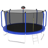 Trampoline With Basketball Hoop, Astm Approved Reinforced Type Outdoor Trampoline With Enclosure Net - Trampolines - Alpine Outlets