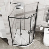 Corner Shower Door With Double Sliding - Matte Black