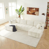 U - Shaped Sectional Sofa, Cup Holders & Side Pockets For Living Room