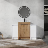 48" Freestanding Bathroom Vanity With Sink And 2 Storage Cabinets, Soft Closing Door - Imitative Oak / White