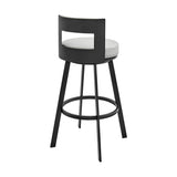 Lynof - Swivel Counter Stool - Black Finish