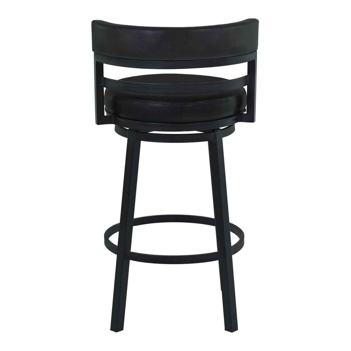 Madrid - 26" Counter Height Metal Swivel Barstool - Ford Black Pu And Black Finish