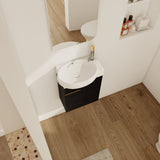Soft Close Doors Bathroom Vanity With Sink, Compact Wall Mounted Design Basin