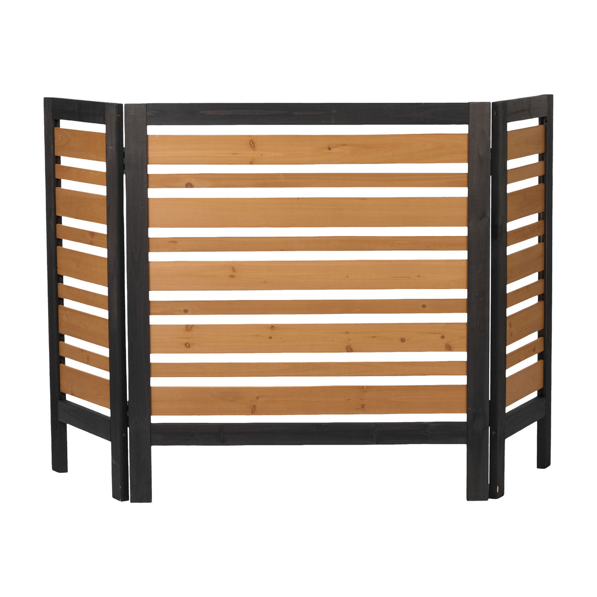 3 Panel Outdoor Air Conditioner Fence Screen - Black / Gold