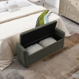 Upholstered Storage Bench With Safety Hinge
