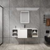 Wall Mounted Bathroom Vanity With Sink, Cabinet & Half Door