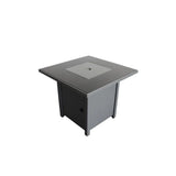 Outdoor Fire Pit Table Coffee Station Steel Construction 30x25in Gray