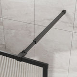 Shower Door With Center Mirror And Fluted Panels