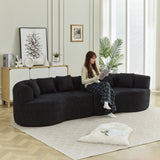 Curved Sectional Sofa With 6 Pillows