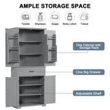 Bathroom Storage Cabinet With Doors And Drawer, Adjustable Shelf