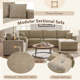 Modular 5 Seat U-Shape Sectional Sofa With Chaise Lounge, Built In Cup Holders And Storage Drawer