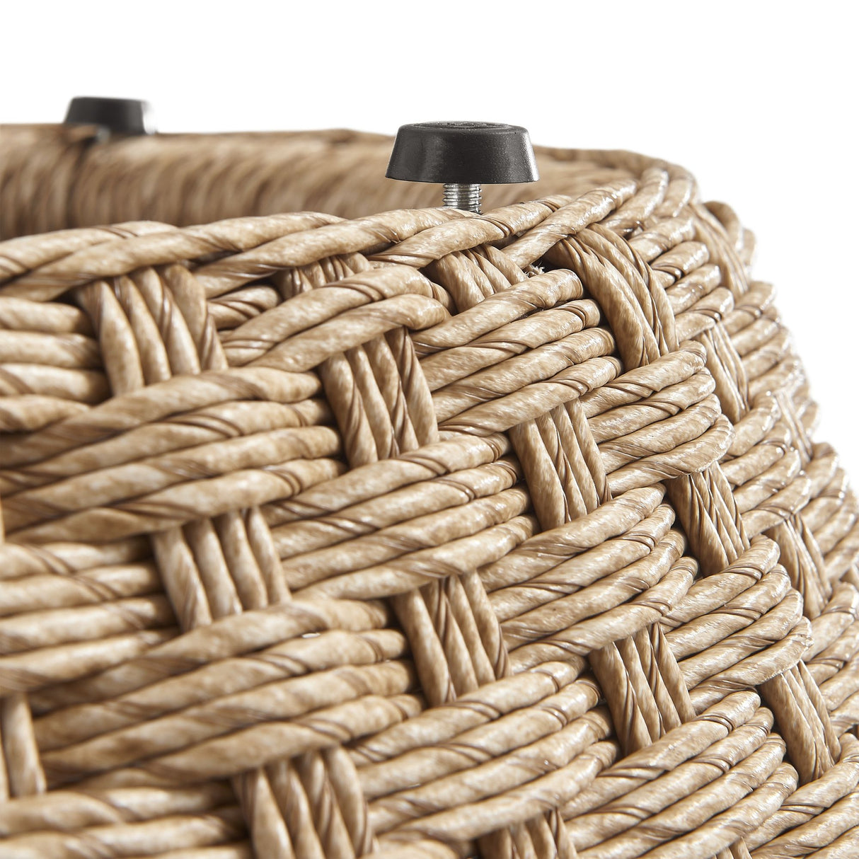 Kobalt - Rattan Round Outdoor Side Table With Sintered Stone Table Top - Beige