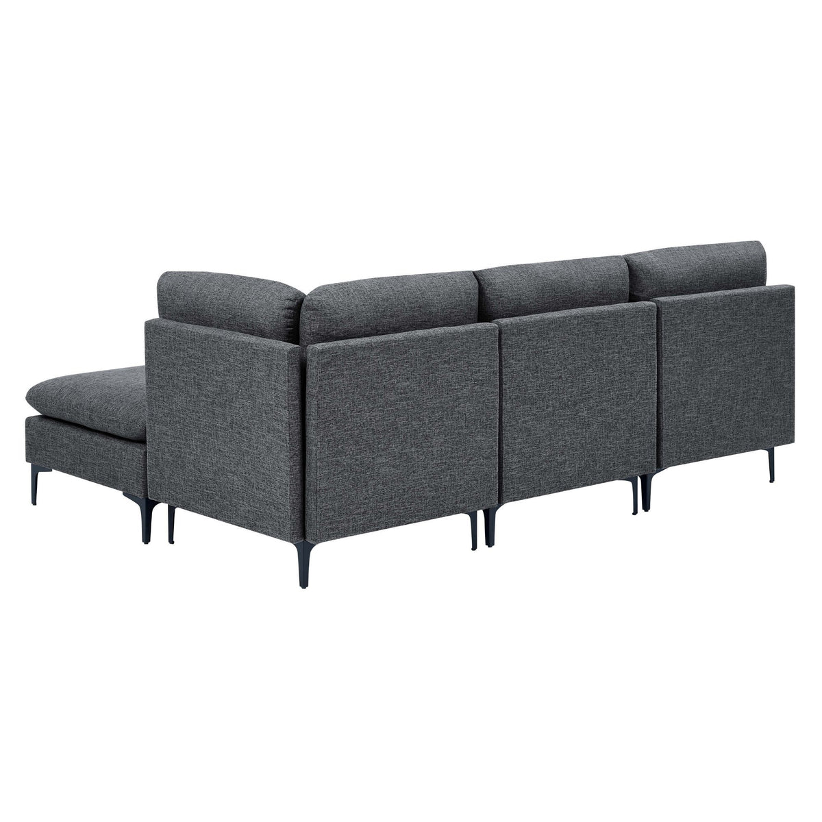 Upholstered Modular Sectional With Tall Legs, Medium Firm Seat