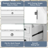 Bathroom Vanity With Sink, Cabinet With 2 Drawers And Adjustable Shelf