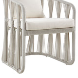 Breeze - Cream Metal Outdoor Dining Chair With Cushions - Pearl
