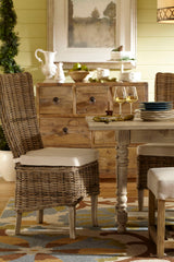 Woven Kubu Highback Side Chair (Set of 2) - Light Brown