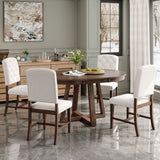 Dining Set With Leaf Round Table And 4 Upholstered Chairs