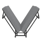 Twin Folding Bed With Memory Foam Mattress, 4 Lockable Wheels - Gray
