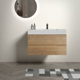 Alice - Bathroom Vanity With Sink, Large Storage Wall Mounted Floating Bathroom Vanity For Modern Bathroom
