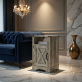 Farmhouse Nightstand, Charging Station & Storage