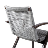 Brielle - Outdoor Dark Eucalyptus Wood And Gray Rope Dining Chairs - (Set Of 2)