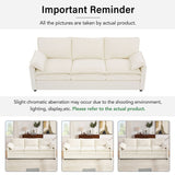 Modern Sofa Set With Double Layer Cushion And Side Storage Pockets