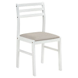Cliff - 3 Piece Round Drop Leaf Dining Table Set With Ladderback Chairs - White