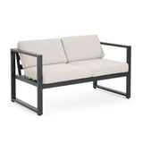 Navan - 4 Pieces Chat Set - Black / Beige