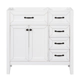 Modern Bathroom Vanity Base Only, 2 Doors And 3 Drawers
