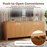 Curved Edge TV Stand With Large Cabinets