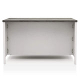 Counter Height Dining Table With Storage Cabinet Base - Dark Gray / Off White / Off White / Gray
