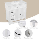 Bathroom Vanity With Sink, 2 Doors 2 Drawers, Freestanding Design