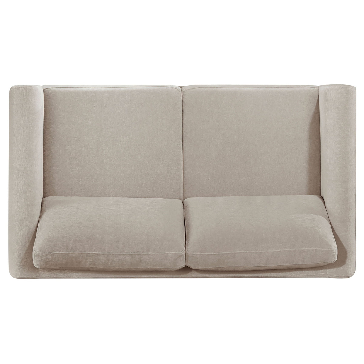 Fisher - Upholstered Panel Arm Loveseat - Taupe