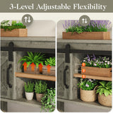 Farmhouse Entryway Table With Sliding Barn Door