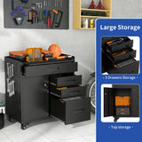 Rolling Tool Cabinet Heavy Duty Garage Storage With Lockable Doors