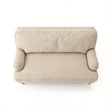 Loveseat Sofa, Upholstered Small Couch For Living Room - Cream Beige