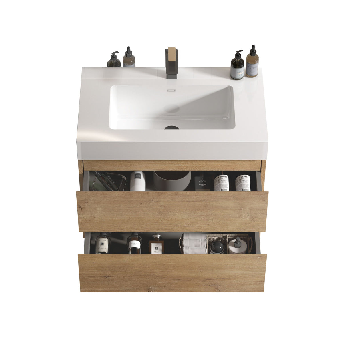 Alice - Bathroom Vanity With Sink, Large Storage Wall Mounted Floating Bathroom Vanity For Modern Bathroom