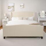 Platform Bed Frame With Tall Headboard And High Footboard