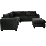 Modern Style L-Shaped Sectional Set With Ottoman