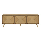 TV Stand, Storage Cabinet Console With Adjustable Shelf And Cable Management - Walnut